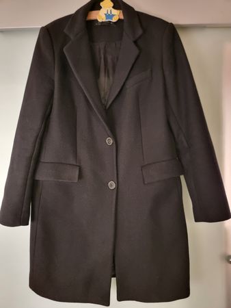 Zara Mantel Damen Schwarz Grösse L Herbst Winter