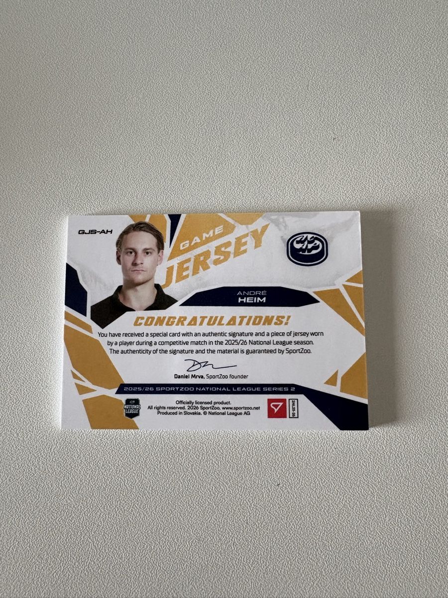 Sportzoo Sammelbilder & Trading cards: Sportzoo signed game jersey André Heim 19/30 – Neu und originalverpackt aus Bellinzona von spa_69zv 1