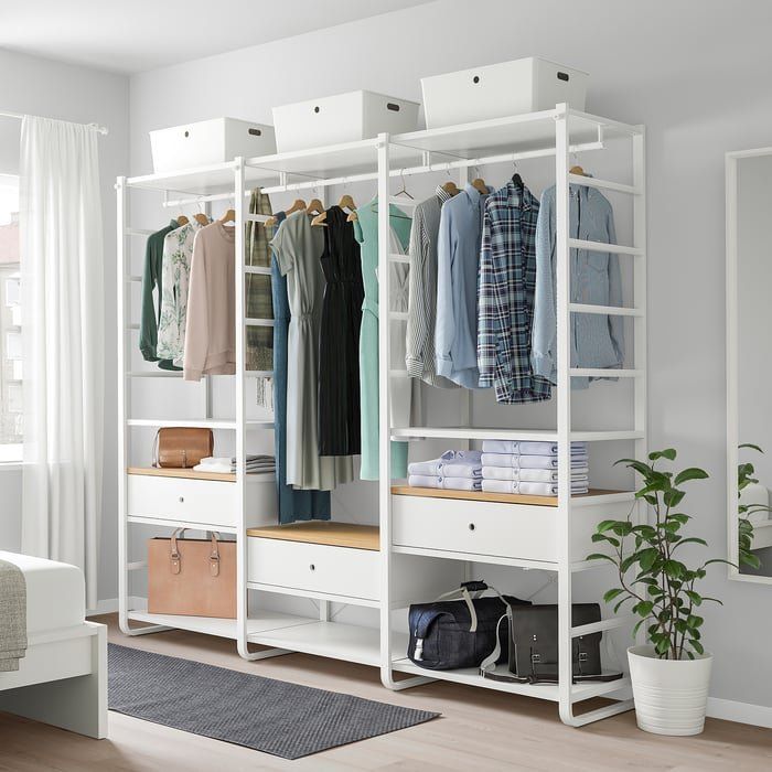 Ikea Armoires: Evarli: Schrankkombination weiß/Bambus – D'occasion à Solothurn par rehbein 6