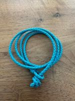 Lederarmband geflochten, türkis, 1mal getragen