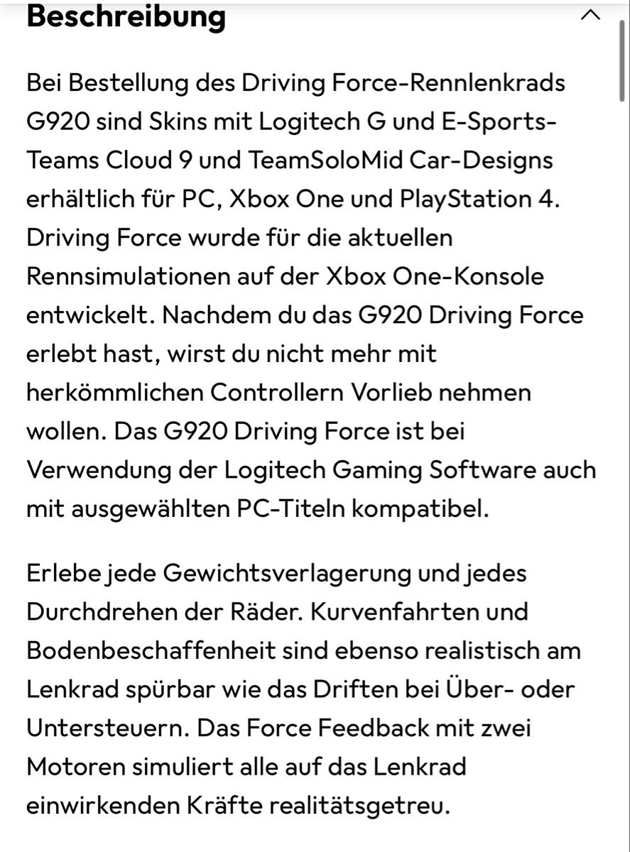 Logitech Controller: Logitech G920 Driving Force Lenkrad X-Box mit Schaltknüppel – Usato da richterswil venduto da salemanager83 6