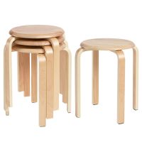 Stapelhocker Sitzhocker Holzhocker 4er Set Holz rutschfest