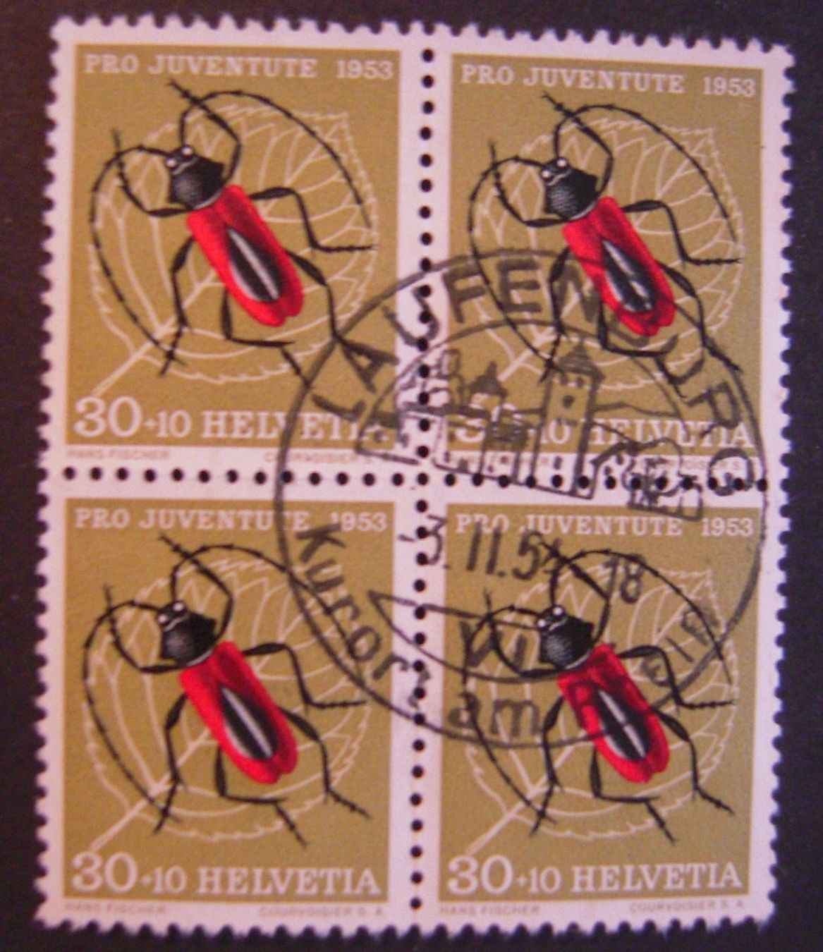 Tutti i francobolli: J151 VB gest. Laufenburg 3.2.54 ss Zentrumsstempel – Usato da Stallikon venduto da Saentis2014