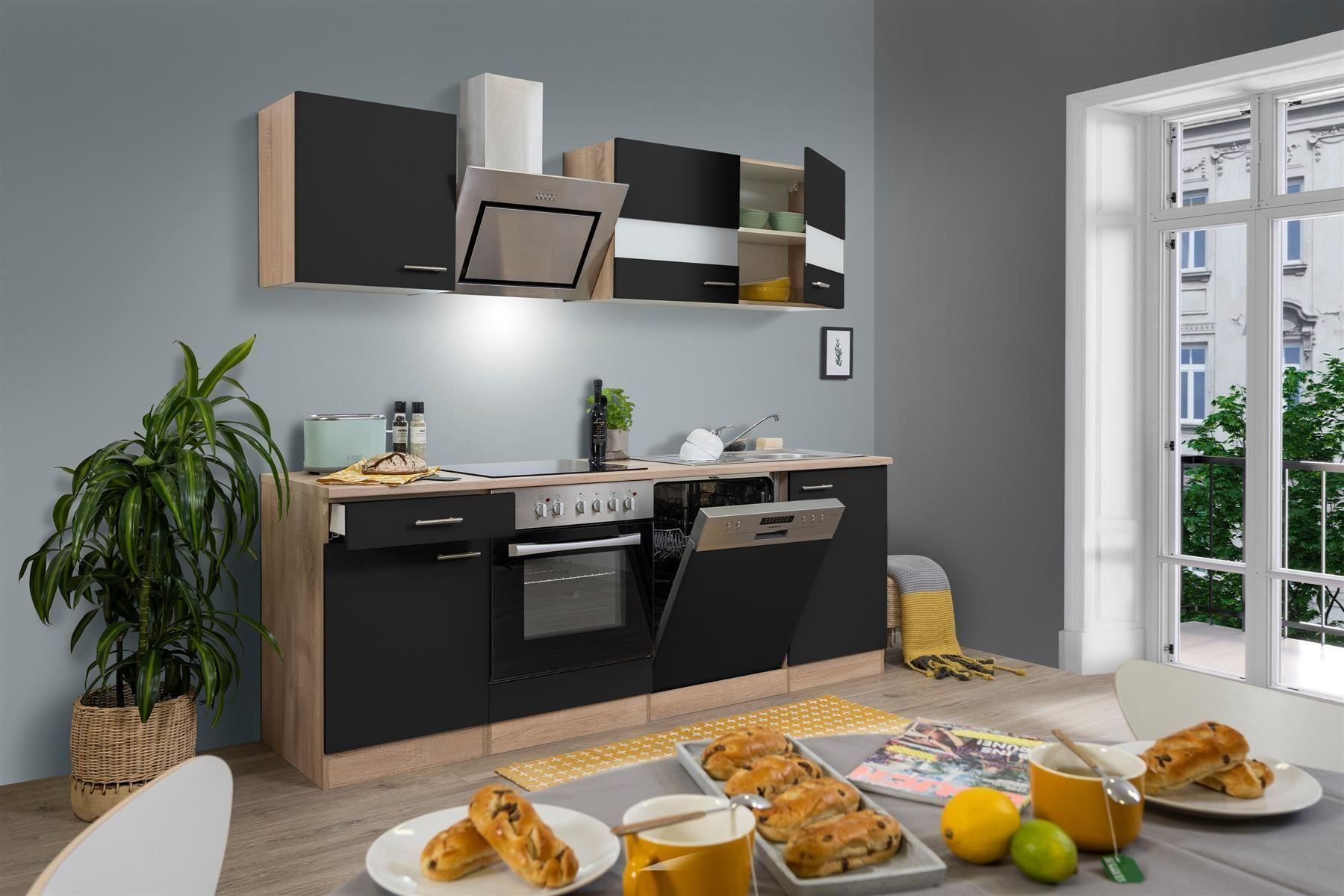 Cucine complete: 623 Küchenzeile Singleküche 220cm E/SO/S - Küche Einbauküche – Nuovo e nell'imballaggio originale da Wallenwil venduto da toesstalvertrieb 2