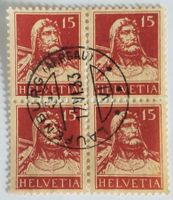 MA28) 173, Tell im 4-Block Zentrumstempel LAUFENBURG Kt. 50