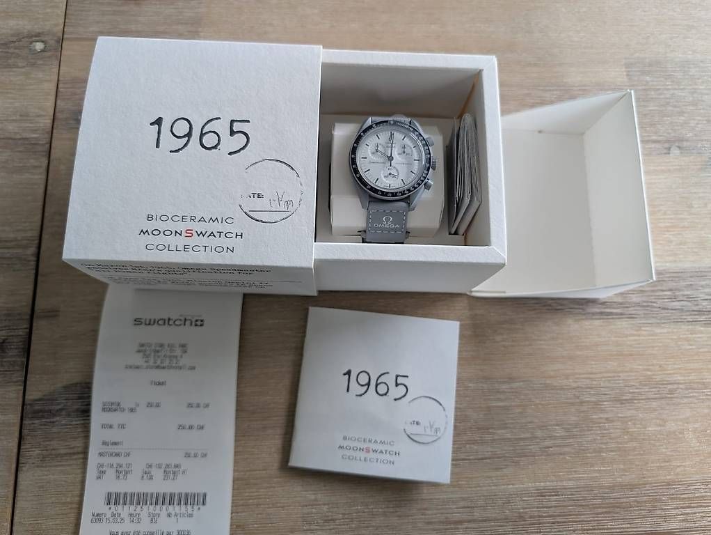 Swatch Orologi: Omega X Swatch MoonSwatch 1965 New – Nuovo e nell'imballaggio originale da Sonceboz-Sombeval venduto da michael.l 1