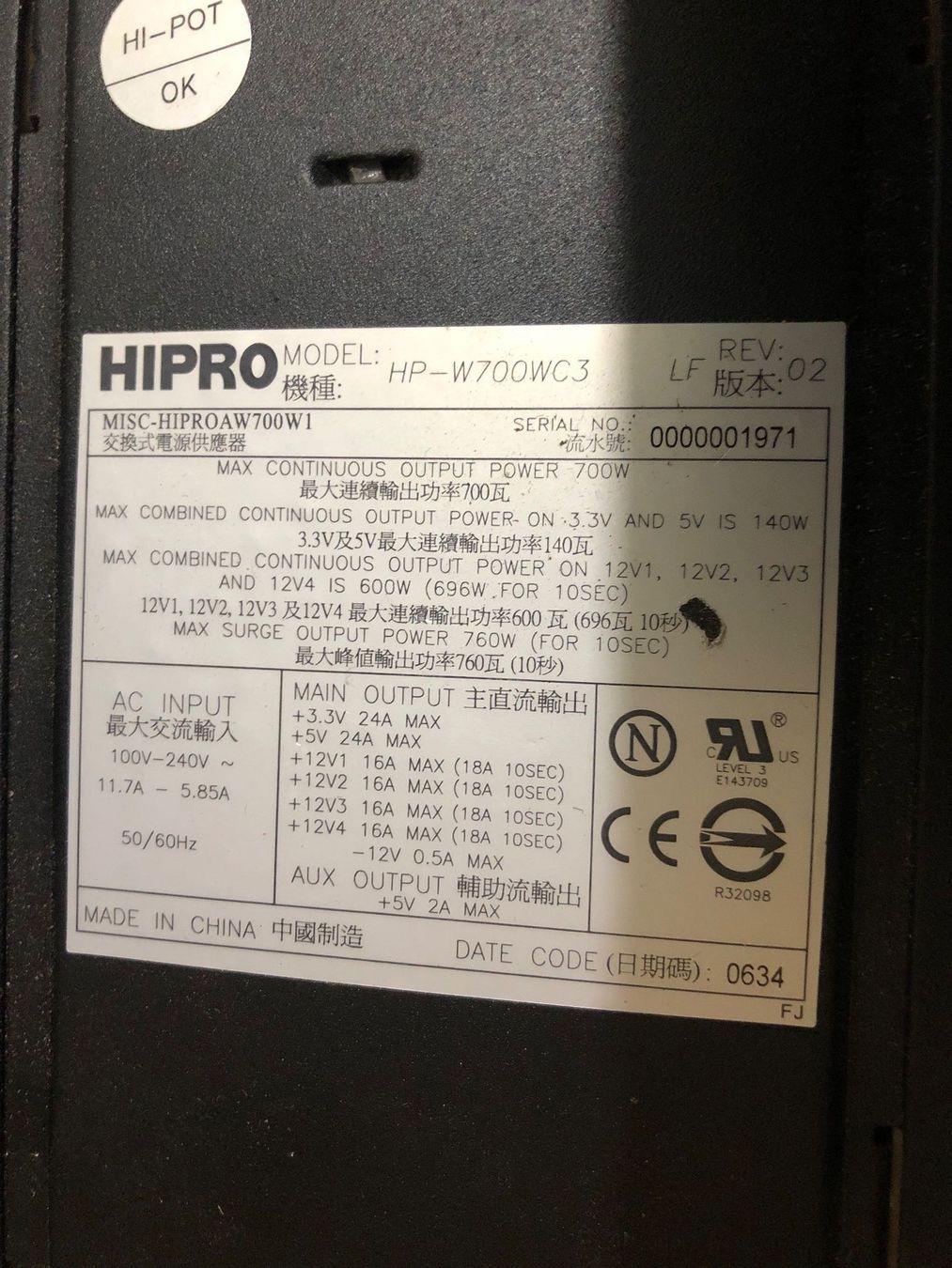 Componenti elettronici: PC Netzteil     760w – Usato da Biel-Bienne venduto da alos07 5