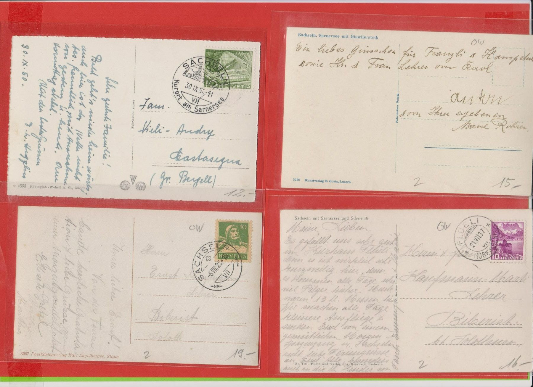 Cartoline postali: Sachseln  -  Lot von 16 alten Ansichtskarten ab 1900 – Usato da Vitznau venduto da Ropaku 5