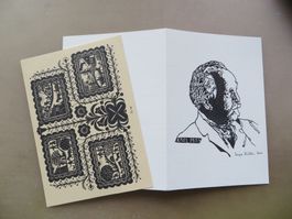 Faltkarte Skizze Portrait Karl May (Sonja Züblin 2001)