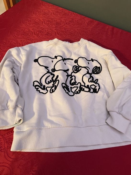 Maglioni & Felpe: Mädchen Snoopy Pullover weiss/schwarz Zara 8 – Usato da Bergdietikon venduto da antovale