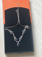 Magnifique collier or et argent orné de saphirs naturels