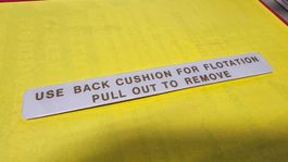 Swissair Boeing-747 Safety Sitze Placard