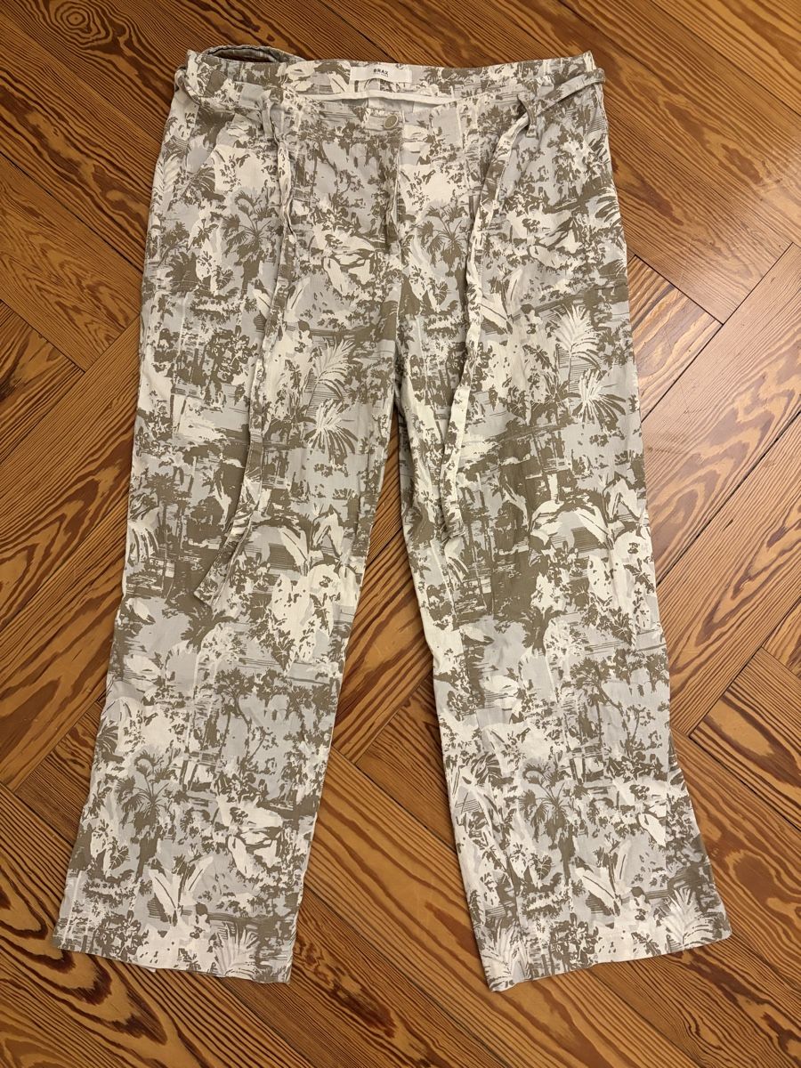 Brax Pantaloni: Brax Leinenhose Damen Gr. 44 Beige Muster – Usato da Zürich venduto da jak_89nh