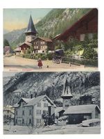 CH, 2 Ansichtskarten Meiringen, Ambulant 9.9.20, 8.1.1908