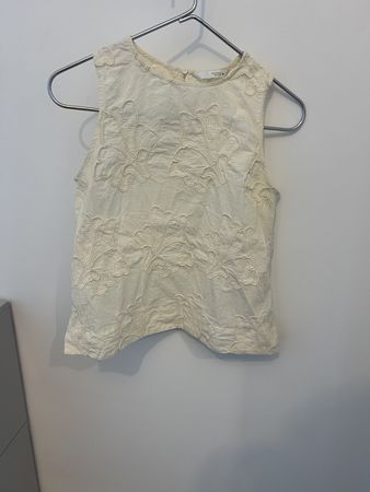 Haut brodé blanc Zara T.38