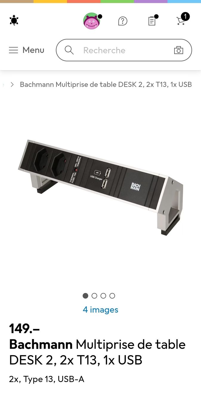 Stecker: Bachmann Multiprise de table DESK 2, 2x T13, 2x USB – Gebraucht aus petit-lancy von Mak_zou 4
