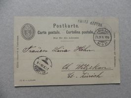 Postkarte Ganzsache Stabstempel Ebnat Kappel Ambulant 1896
