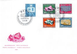 MINERALIEN UND VERSTEINERUNGEN PRO PATRIA 1961 AUSGABETAG