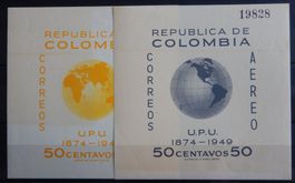 Kolumbien Kat. Block 4-5 **/* 1950 (Gummi mit Farbveränderun