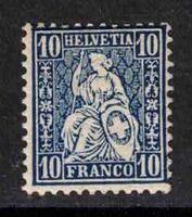 1862 Helvetia Nr.31 blau * mit Falz