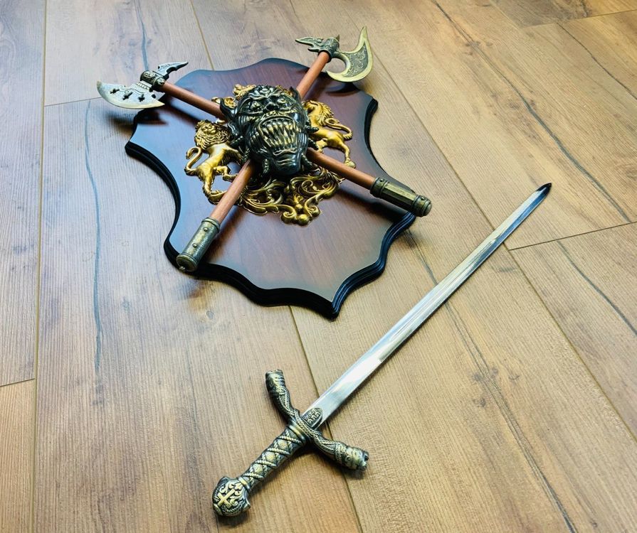 Schwert Wandhalterung Aus Holz - Mittelalterliche Schwertaufhängung