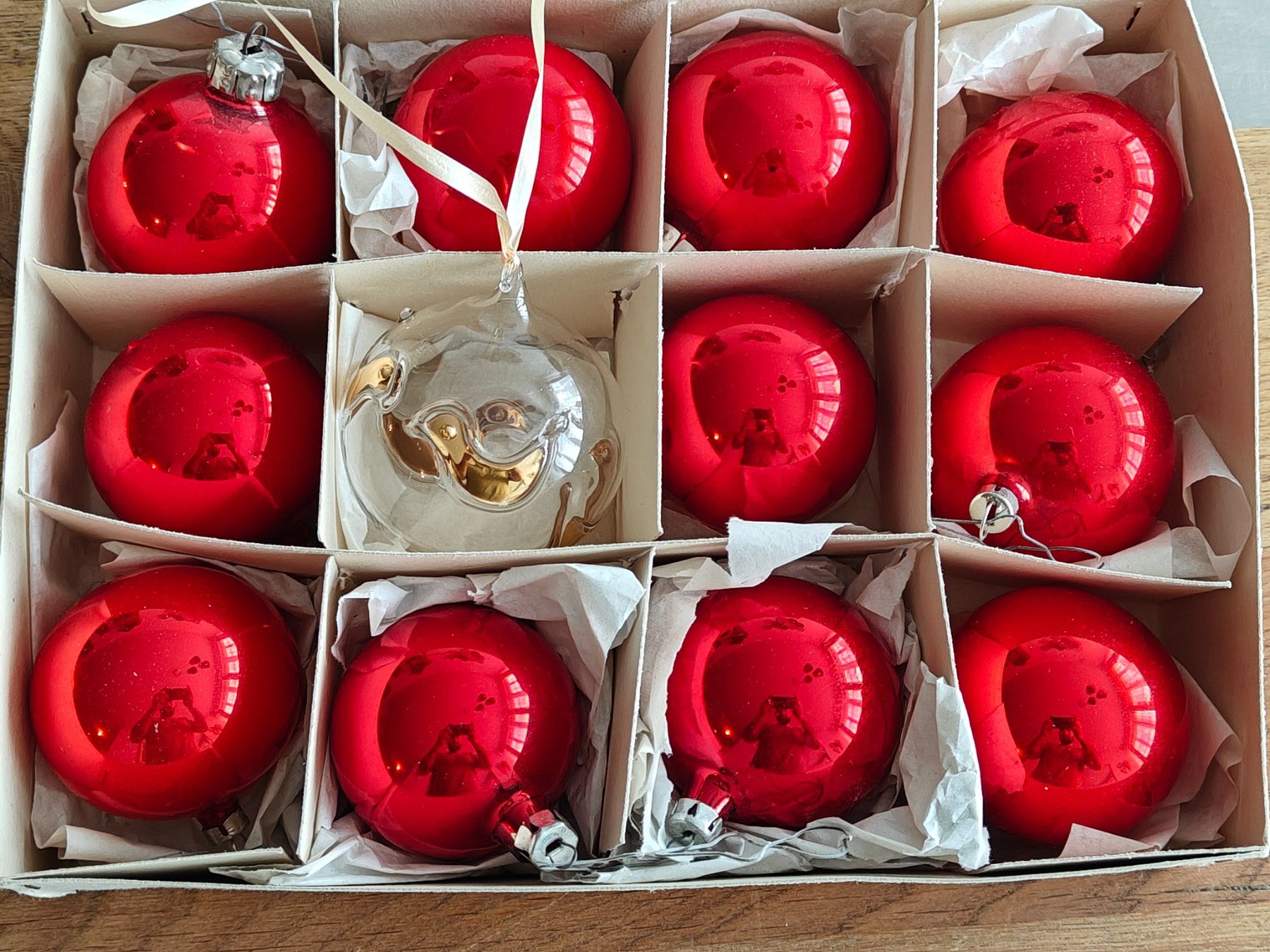 Tutte le decorazioni: Vintage Weihnachtskugeln rot & klar - Set 12 Stück – Nuovo (secondo la descrizione) da Birr venduto da DisDas 1