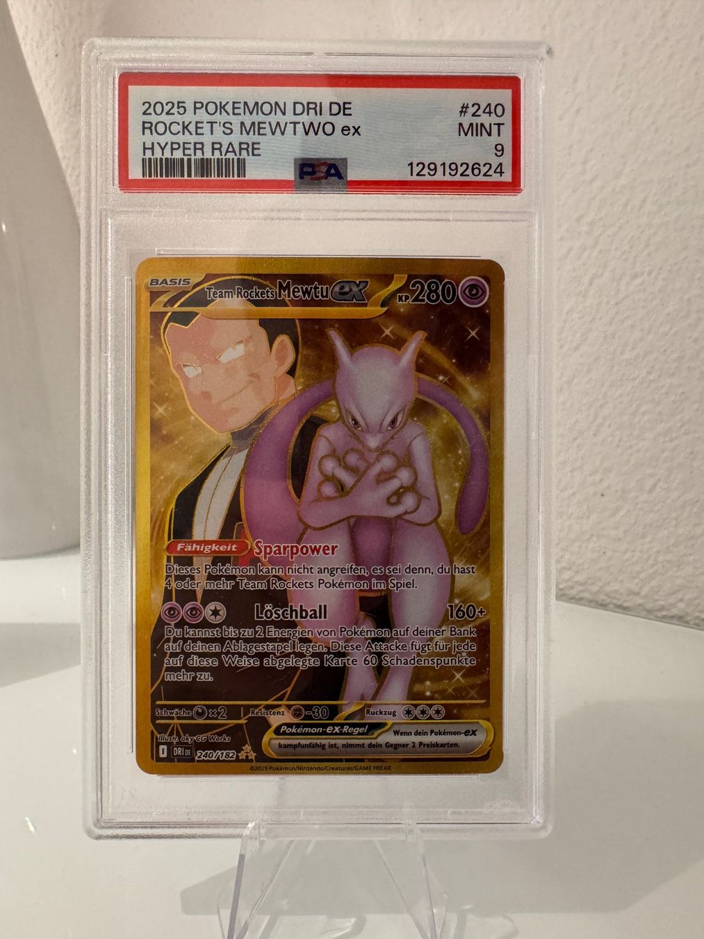 Pokémon Cartes à collectionner: PSA 9 DRI240 DE ROCKET'S MEWTWO ex HYPER RARE – Neuf (Voir description) à Wil SG par Prof.Eich