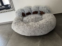 Hunde- und Katzenbett Plüsch Pfote
