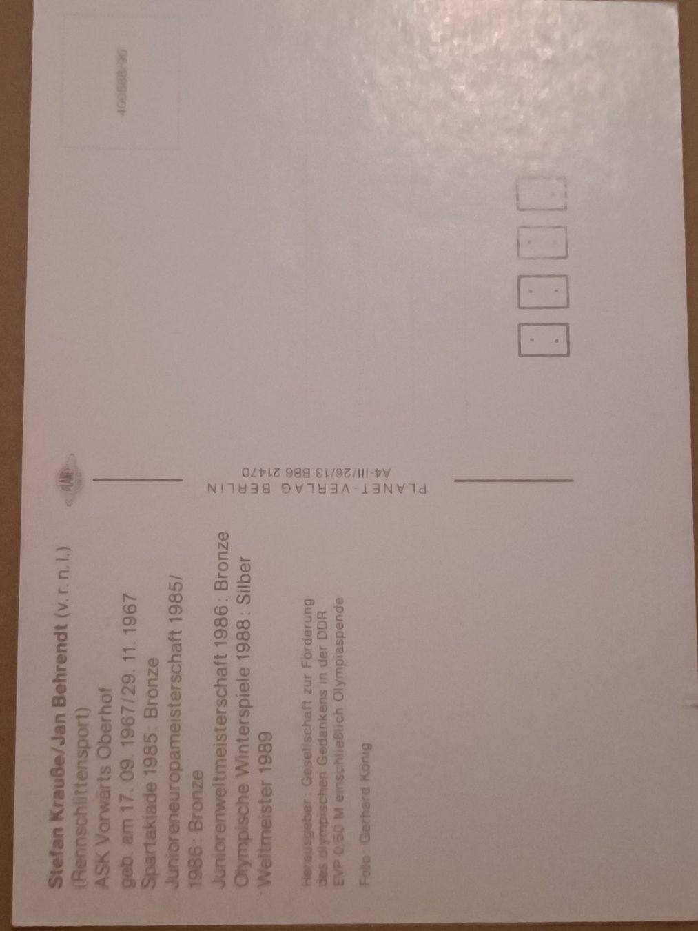 Autografi: Krauße & Behrendt - Olympiasieger - handsigniert – Nuovo (secondo la descrizione) da Menziken venduto da Autogramme 1