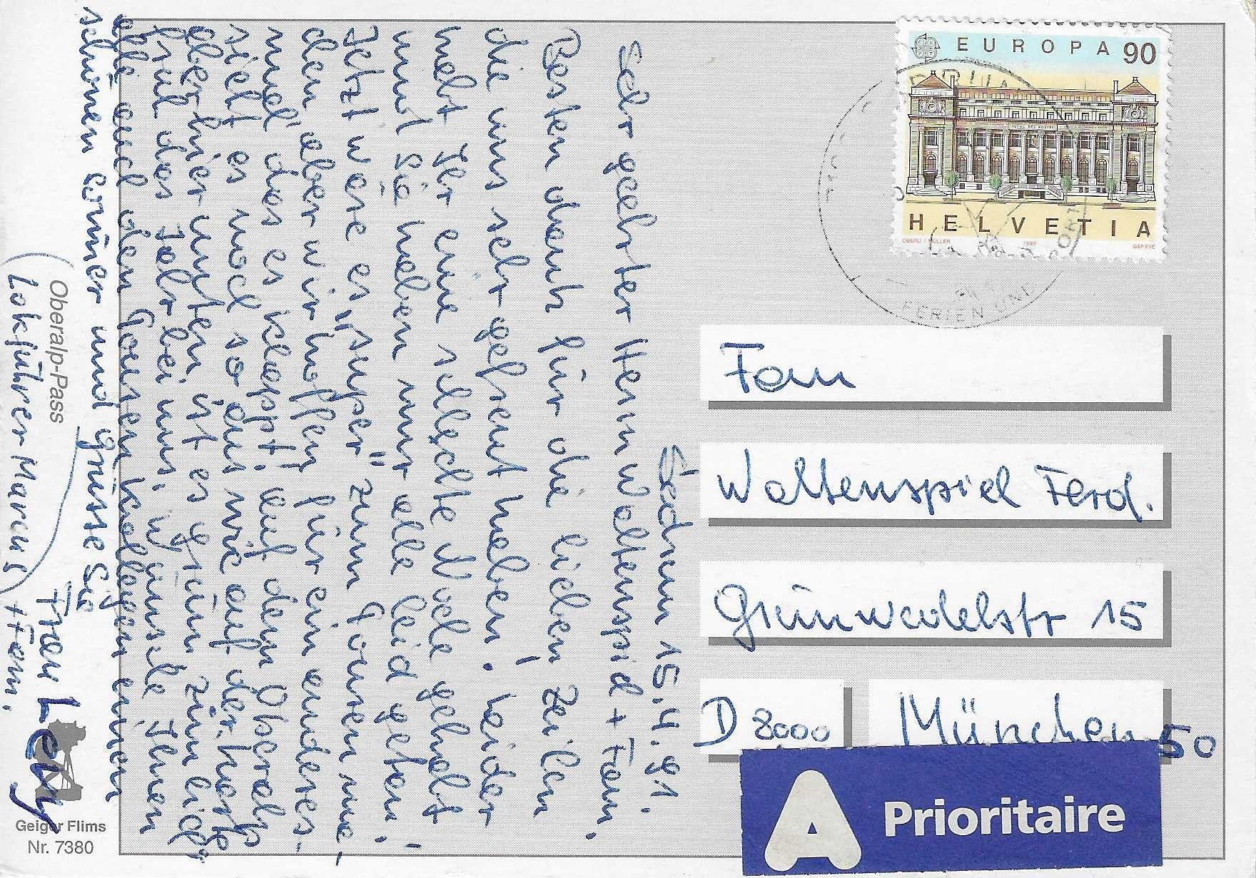 Cartoline postali: Oberalp-Pass – Usato da Rothrist venduto da Stranglehold 1