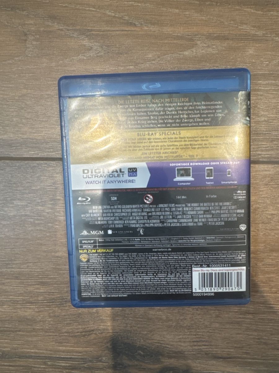 Tutti i DVDs: Der Hobbit 3 Blu-Ray 2 mal gesehen fast Neu – Nuovo (secondo la descrizione) da Beinwil am See venduto da noxno 1