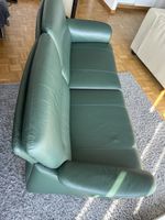 Elegant Green Leather Sofa - Perfect for Autumn Nights!