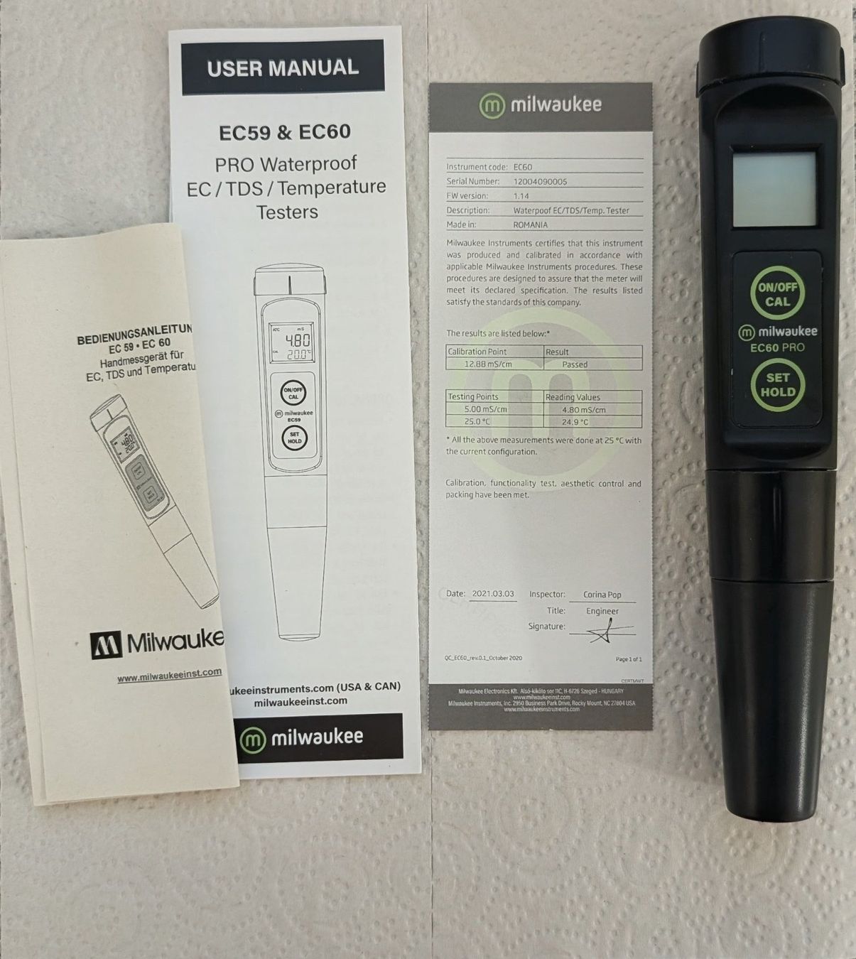 Milwaukee Mesurer: Milwaukee EC60 PRO EC-/TDS-/Temperatur-Messgerät – Neuf (Voir description) à Gams par Darky3 1
