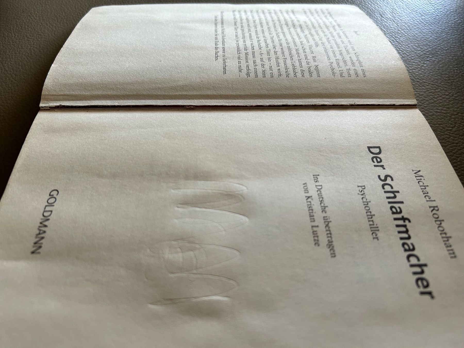 Livres: DER SCHLAFMACHER - MICHAEL ROBOTHAM - BROSCHIERT – D'occasion à Buchs AG par fischli610 4