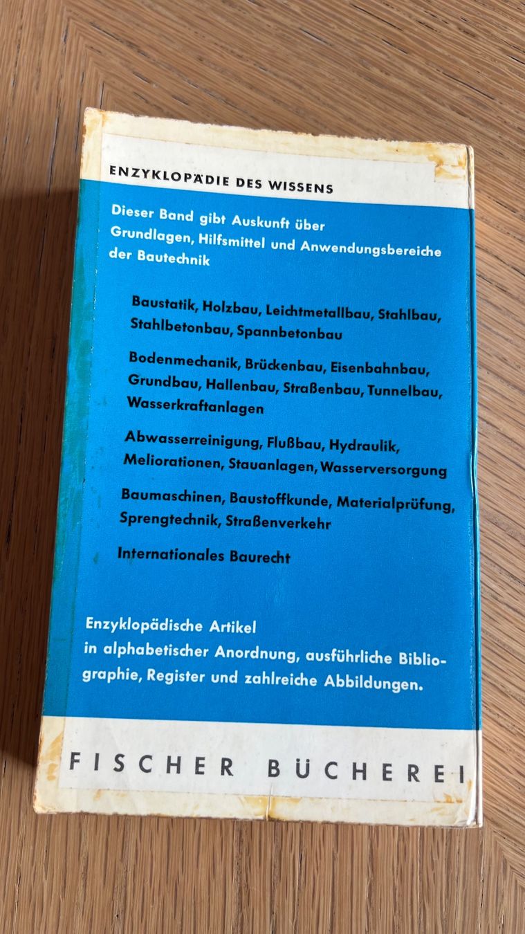 Libri: Fischer Lexikon Technik 1 - Bautechnik 1962 – Usato da Schübelbach venduto da Dolly990_2 1