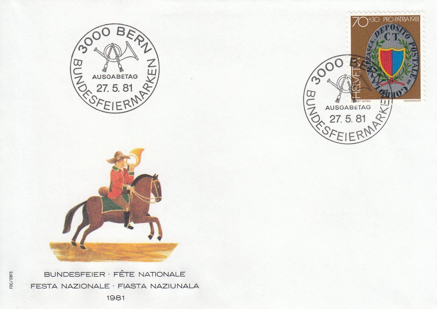 Tutti i francobolli: Pro Patria 1981 4 FDC – Usato da Spreitenbach venduto da Mustang_1105 2