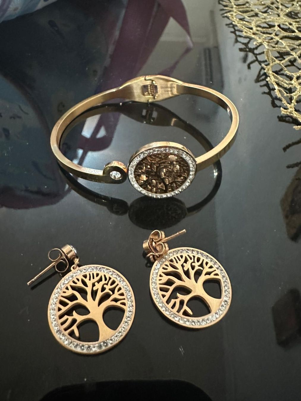 Orecchini pendenti & Orecchini a lobo: Schmuckset Lebensbaum gold – Usato da Lyss venduto da KiS12 1