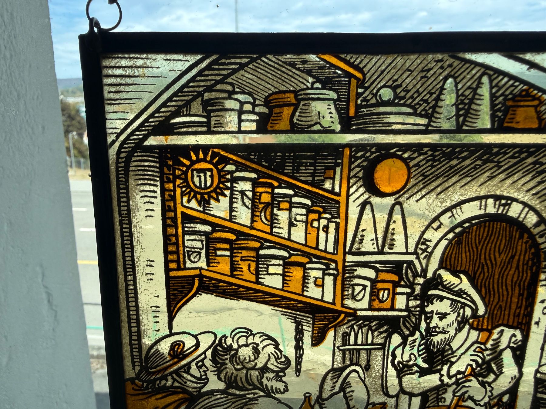 Altro in Antiquarato & Arte: Buntes Glasbild mit mittelalterlicher Szene, 22x17 – Usato da Wöschnau venduto da Vinsale 2