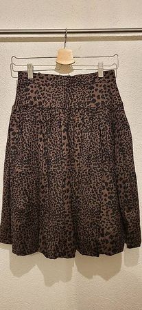 Faltenrock aus Wolle schwarz/braun Gr. S