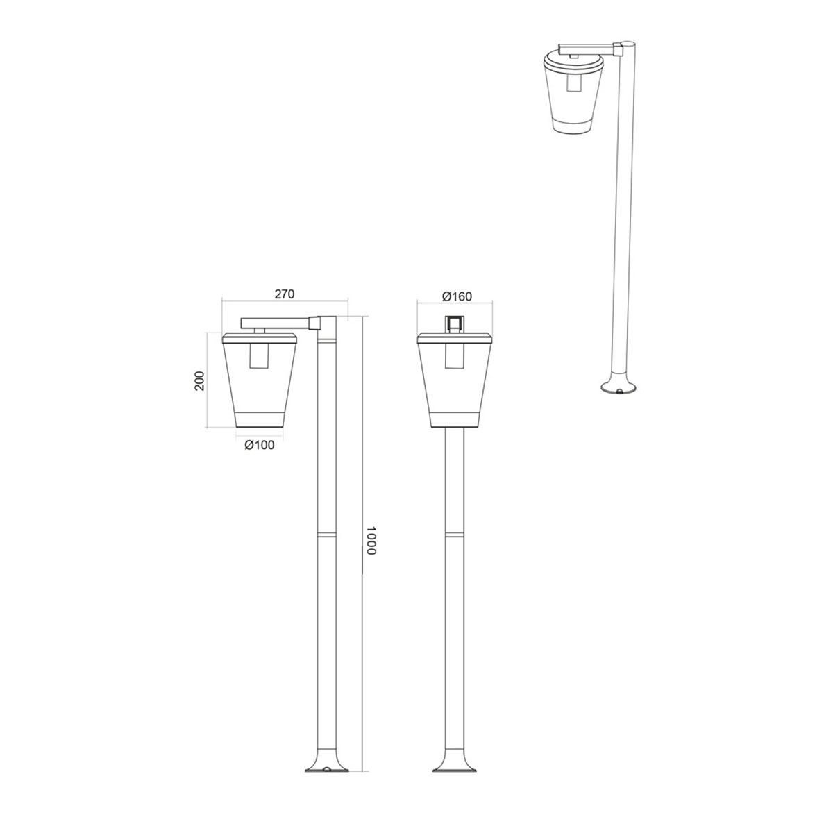 Lampen: Aussen Stehleuchte, IP44, 100 cm Höhe – Neu (gemäss Beschreibung) aus Kreuzlingen von Smart-Light 4