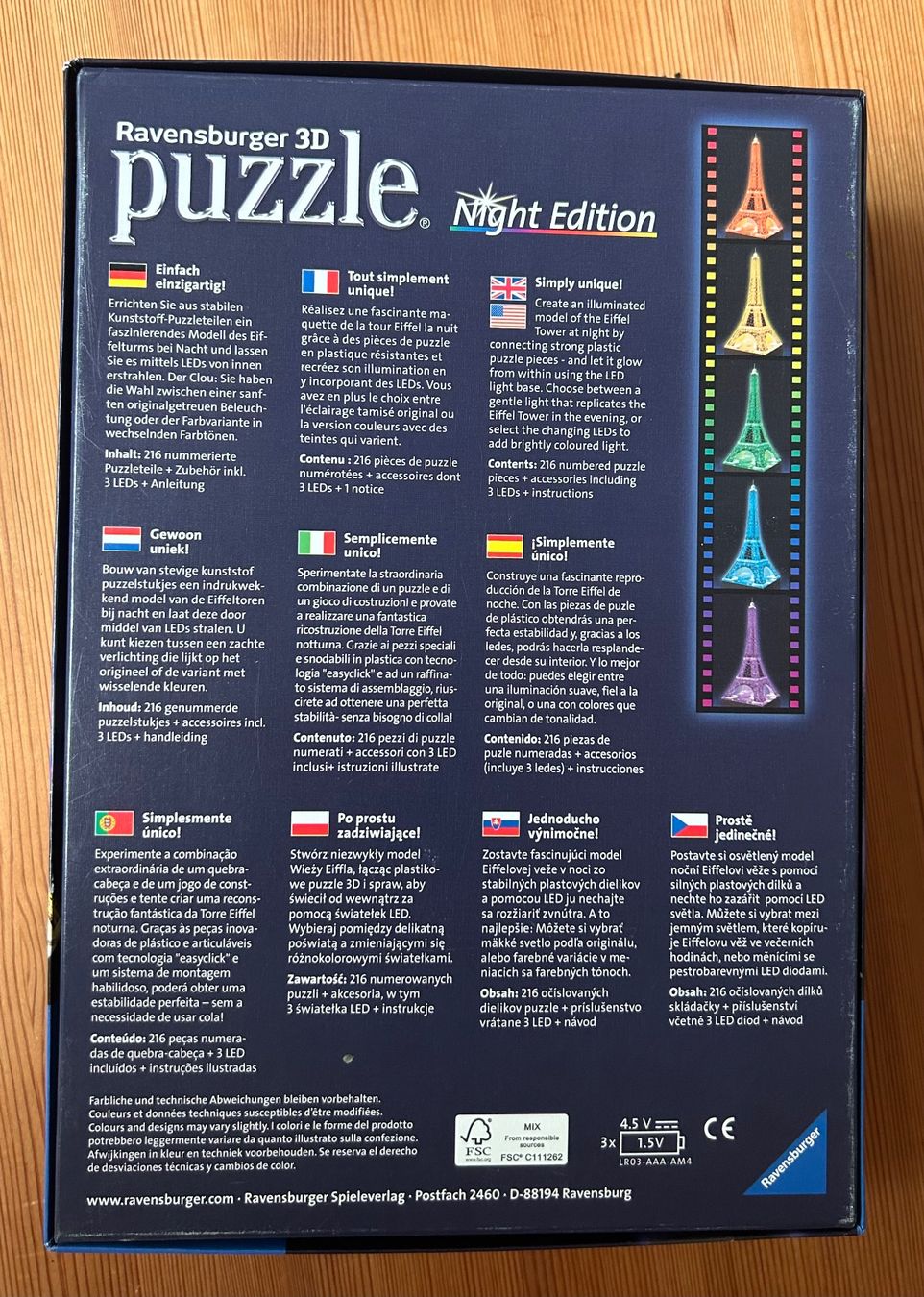 Ravensburger Puzzles: RAVENSBURGER 3D Puzzle Night Edition – Eiffelturm – Neu (gemäss Beschreibung) aus Dättwil AG von fio_d76l 1