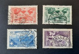 5-22-1 Timbres Helvetia oblitérés 1914. Paysages.