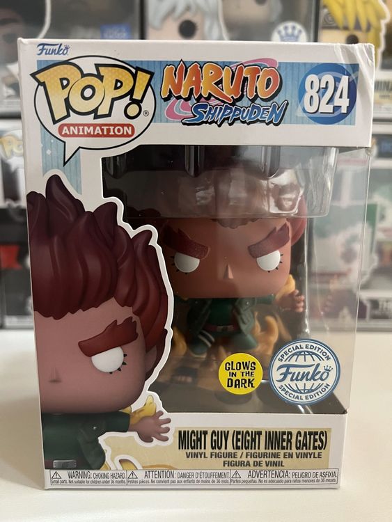 Funko POP Naruto Shippuden Might Guy (Eight Inner Gates) Glo (Neu und ...