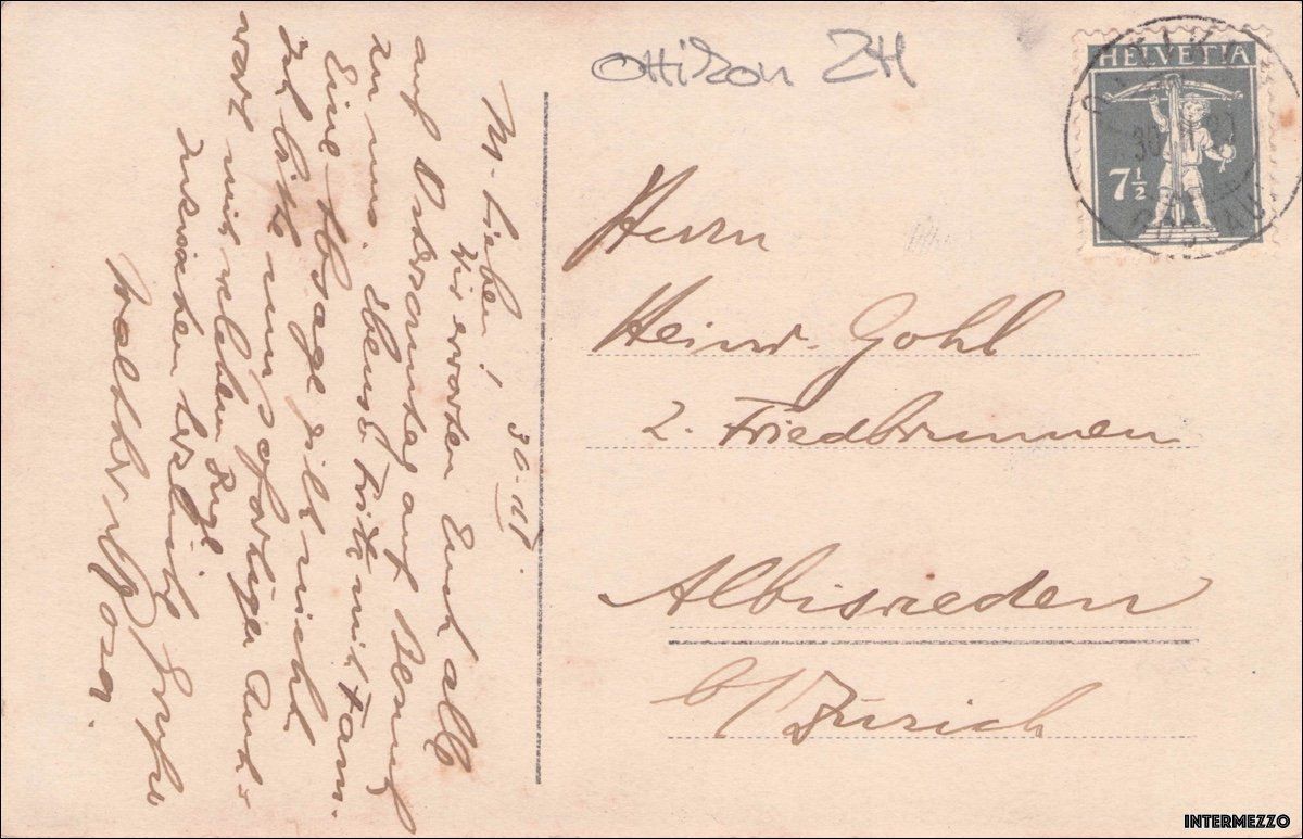 Cartoline postali: Ottikon ZH // 1913 Dorf – Usato da Basel venduto da intermezzo12 1