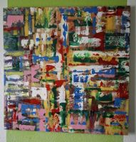 Gemälde " Bunt " handmade 88×88×3