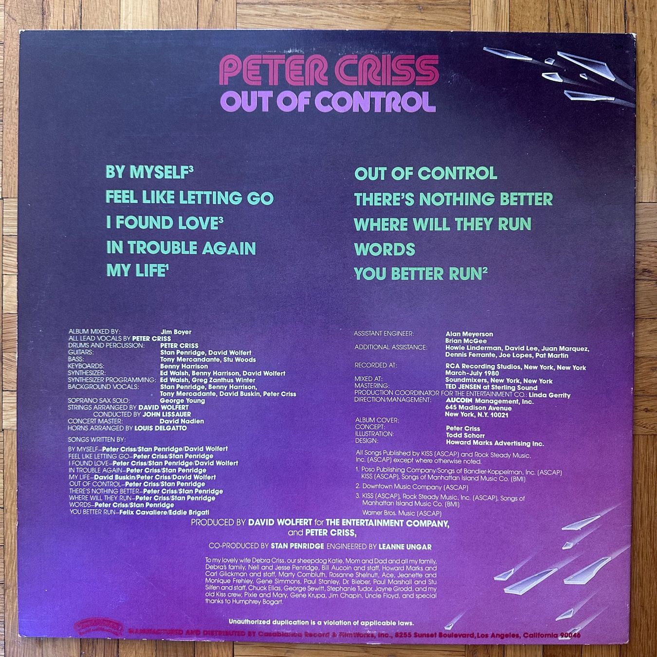 Dischi in vinile: LP - Peter Criss - Out Of Control – Usato da Breganzona venduto da Onairda75 1