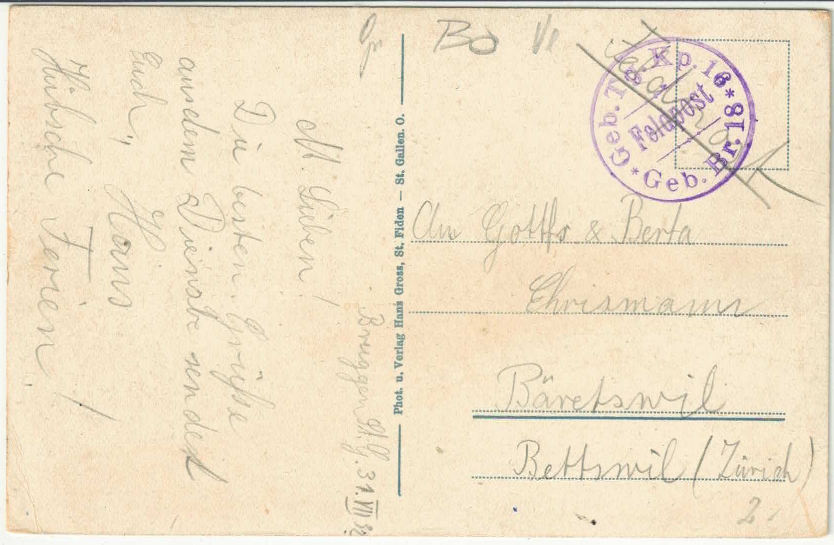 Cartoline postali: St. Gallen - Generalansicht - Litho – Usato da Ettingen venduto da Kartenplanet 1