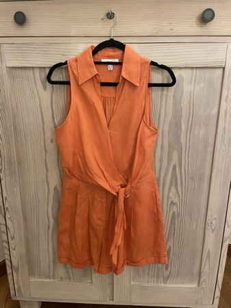 Neuwertig Jumpsuit, Wickeleffekt, Reiss 100%Leinen, 38 koral
