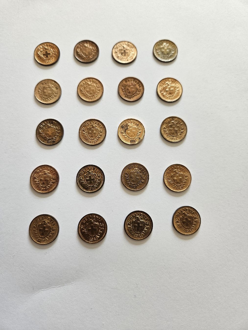 Tutti le monete: 1 Rappen 20 stk. ab 1929 – Usato da Pfäffikon ZH venduto da Melibol 3