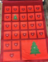 Adventskalender rot mit Zahlen 1-24 guter Zustand